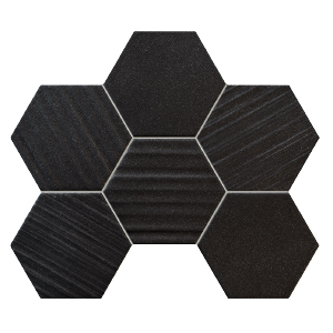 Decor Mozaic Hexagonal, Tubadzin Horizon, 28.9x22.1, Negru